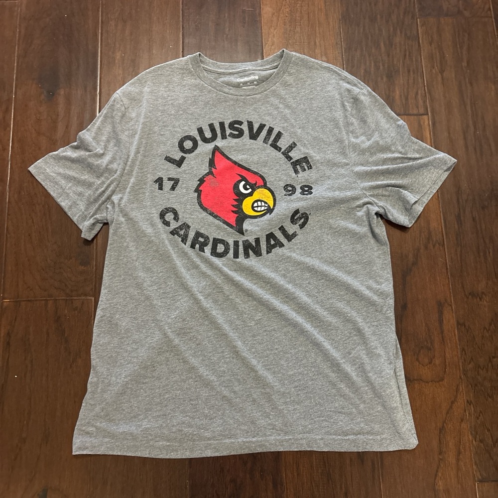 Gray Louisville Cardinals Men's T-Shirt